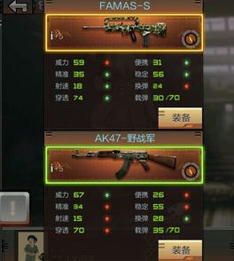 CF手游FAMAS-S和M4A1-S和AK47野战军哪个更好？