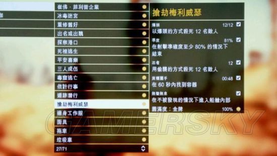 《GTA5》Xbox360 100%完成度全任务金牌存档与方法